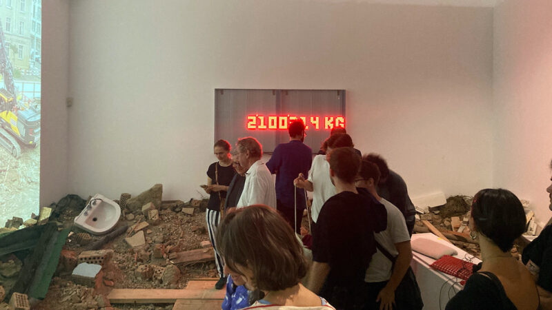 visitors in an indoor exhibition space