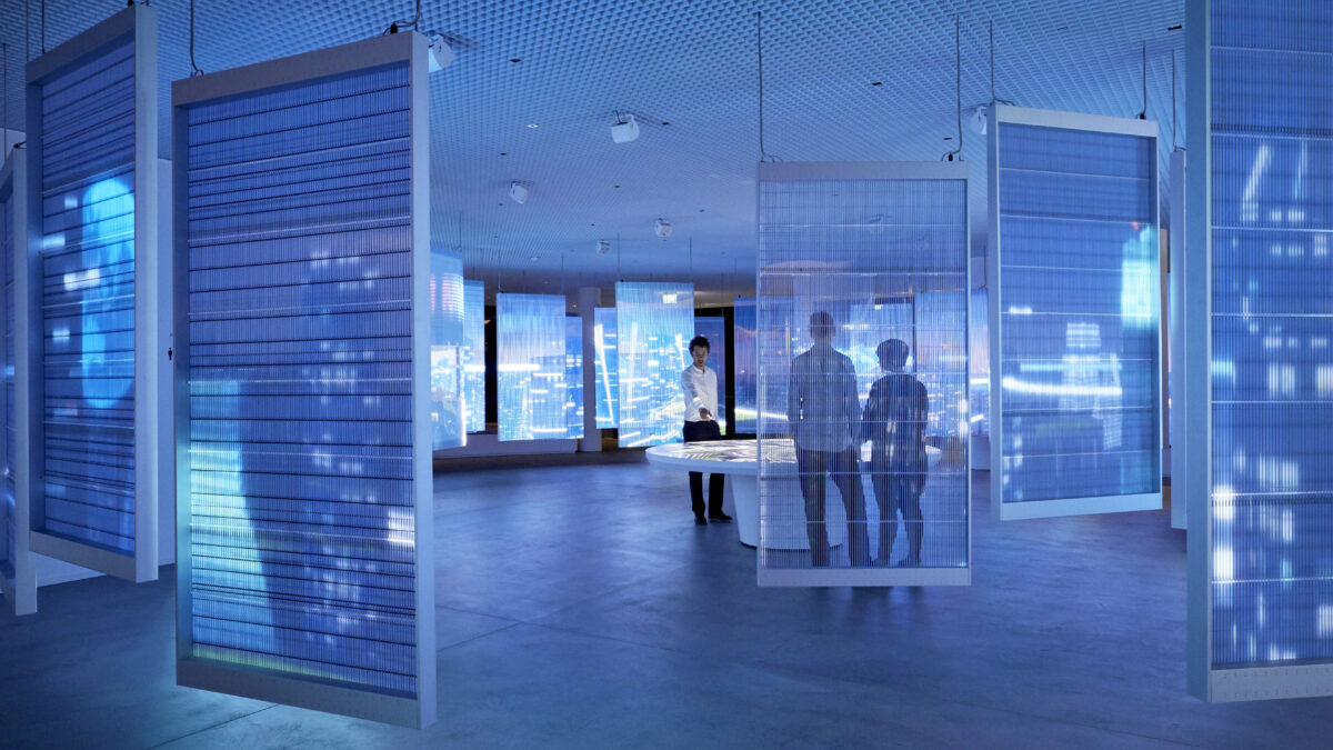 Schindler City Center Visitor Center Futurescape Immersive Installation LED-Grids